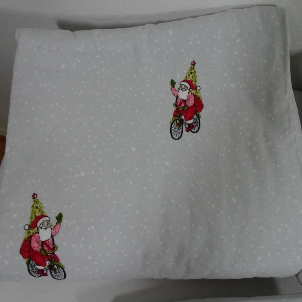 Threshold Flannel Christmas Sheets 4 pc Set King Santa on Bike Soft Warm Holiday
